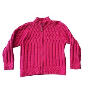 Aran Sweater Market 100% Merino Wool Zip Cardigan XL